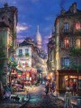 Pasee por las escenas modernas de la ciudad del paisaje urbano de Montmartre